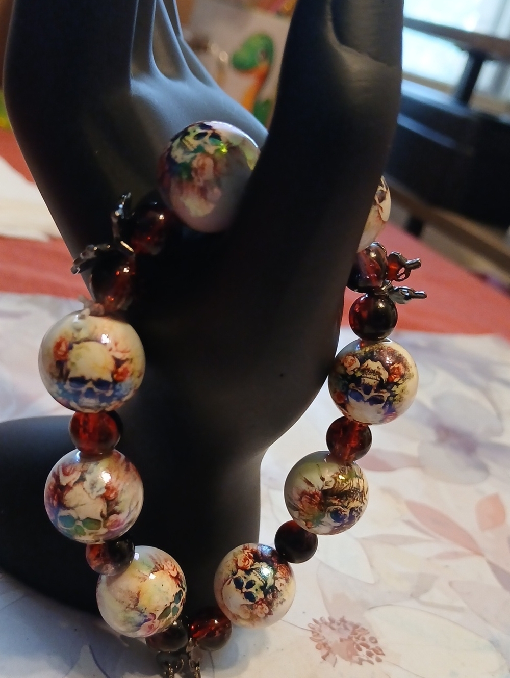 Vintage Floral Bead Bracelet - Multicolor
